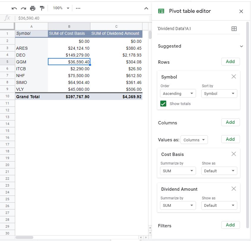 Create An Amazing Dividend Tracking Spreadsheet Excel Invest Some Money