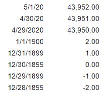 spreadsheet date to number functionality